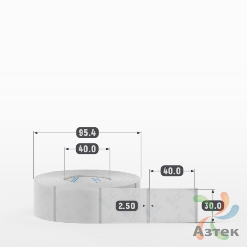 Этикетка самоклеящаяся с печатью 30х40 (рядов 1 по 1 000 шт) Прозрачный полипропилен в рулоне, втулка 40 мм (к) IQ code + Черная метка