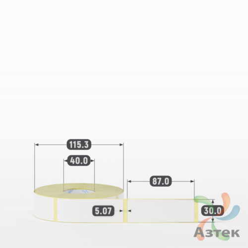 Термоэтикетка ЭКО 30х87 (рядов 1 по 700 шт)  в рулоне, втулка 40 мм (к) IQ code