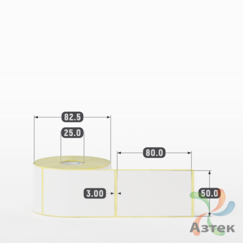 Термоэтикетка ТОП 50х80 (рядов 1 по 400 шт)  в рулоне, втулка 25 мм (к) IQ code
