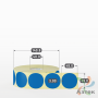 Этикетка 49х49 цветная (рядов 1 по 2000 шт) полуглянцевая, втулка 40 мм (к) цвет - Синий Pantone 300 C круглая