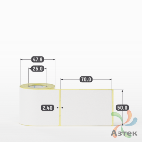 Термоэтикетка ЭКО 50х70 (рядов 1 по 120 шт)  в рулоне, втулка 25 мм (к) IQ code