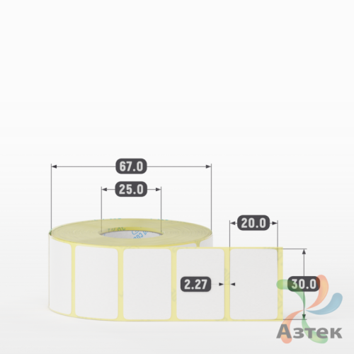 Термоэтикетка ЭКО 30х20 (рядов 1 по 1 000 шт)  в рулоне, втулка 25 мм (к) IQ code