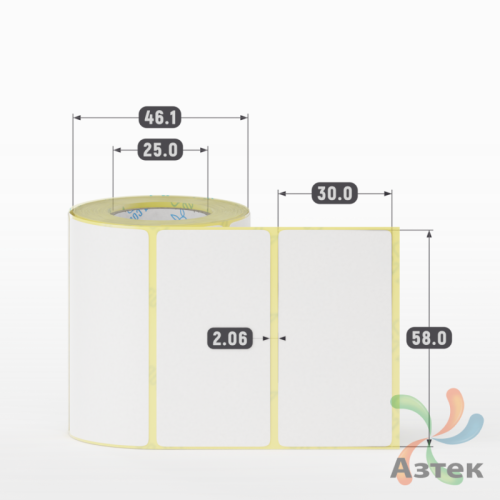Термоэтикетка ЭКО 58х30 (рядов 1 по 240 шт)  в рулоне, втулка 25 мм (к) IQ code