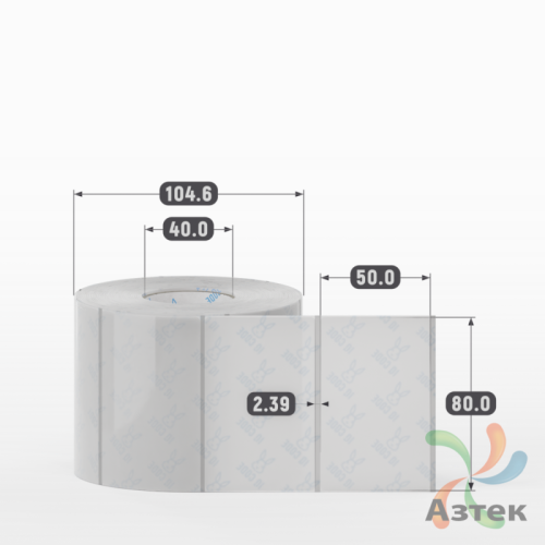 Этикетка самоклеящаяся с печатью 80х50 (рядов 1 по 1 000 шт) Прозрачный полипропилен в рулоне, втулка 40 мм (к) IQ code + Черная метка