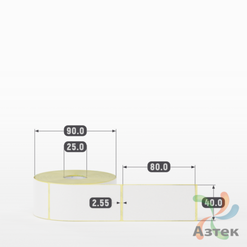 Термоэтикетка ЭКО 40х80 (рядов 1 по 500 шт)  в рулоне, втулка 25 мм (к) IQ code