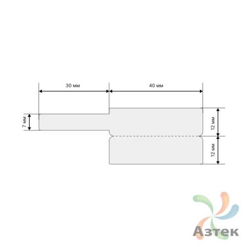 Этикетка для кабеля и провода (флажок) 70х24 (рядов 1 по 500 шт) Полипропилен белый с хвостиком в рулоне, втулка 40 мм (к) IQ code