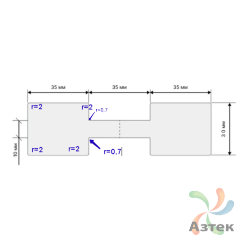 Этикетка для кабеля и провода (флажок) 105х30 (рядов 1 по 500 шт) Полипропилен белый гантеля в рулоне, втулка 40 мм (к) IQ code