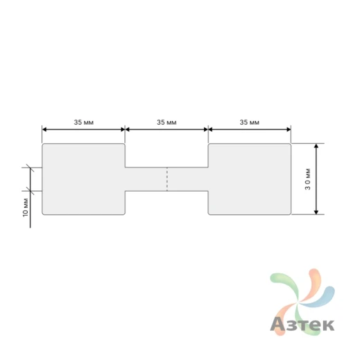 Этикетка для кабеля и провода (флажок) 105х30 (рядов 1 по 500 шт) Полипропилен белый гантеля в рулоне, втулка 40 мм (к) IQ code