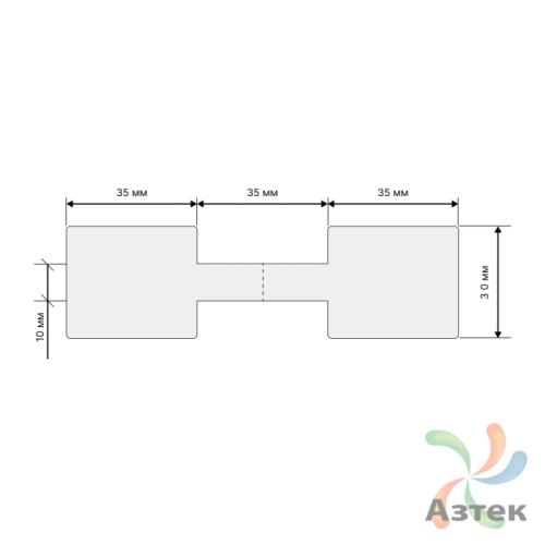 Этикетка 105х30 цветная Полипропилен (рядов 1 по 500 шт), втулка 40 мм (к) цвет - Желтый  гантеля 