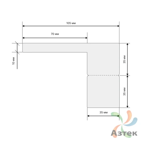 Этикетка для кабеля и провода (флажок) 105х70 (рядов 1 по 500 шт) Полипропилен Оранжевый Фигурная в рулоне, втулка 40 мм (к) IQ code