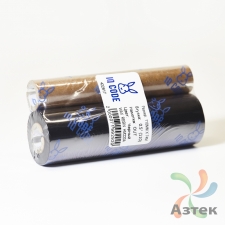 Красящая лента (риббон) 110 мм. х 74 м. Wax/Resin HM220A Out Черный, втулка 0.5 дюйма (110мм ширина) IQ Code