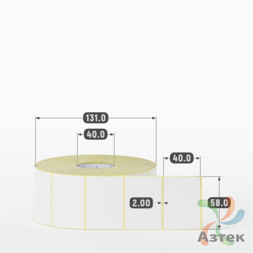 Термоэтикетка 58х40 (рядов 1 по 2000 шт) Termo TOP, втулка 40 мм (к) IQ code (подходит для Вайлдберриз)