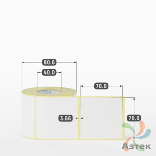 Термоэтикетка ЭКО 70х70 (рядов 1 по 500 шт)  в рулоне, втулка 40 мм (к) IQ code