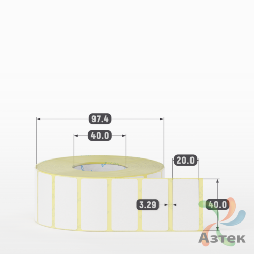 Термоэтикетка ТОП 40х20 (рядов 1 по 2 000 шт)  в рулоне, втулка 40 мм (к) IQ code