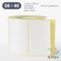 Этикетка самоклеящаяся 58х40 (рядов 1 по 500 шт) PVC WHITE (Eggshell fragile) белая в рулоне, втулка 40 мм (к) IQ code