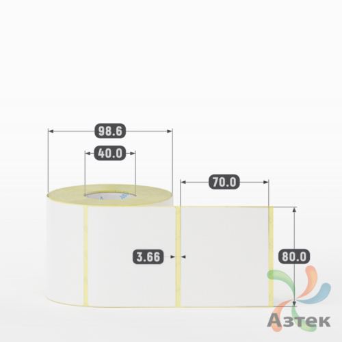Термоэтикетка ТОП 80х70 (рядов 1 по 600 шт)  в рулоне, втулка 40 мм (к) IQ code