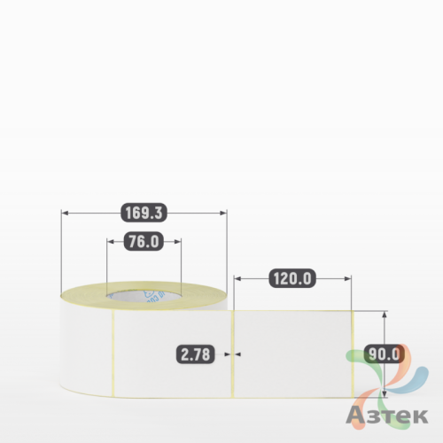 Термоэтикетка ТОП 90х120 (рядов 1 по 1 000 шт)  в рулоне, втулка 76 мм (к) IQ code