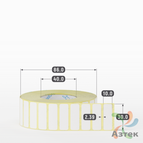 Термоэтикетка ЭКО 30х10 (рядов 1 по 3 000 шт)  в рулоне, втулка 40 мм (к) IQ code