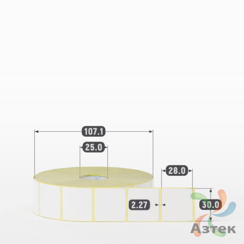 Термоэтикетка ТОП 30х28 (рядов 1 по 1 952 шт)  в рулоне, втулка 25 мм (к) IQ code