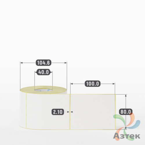Термоэтикетка ЭКО 80х100 (рядов 1 по 500 шт)  в рулоне, втулка 40 мм (к) IQ code