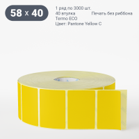 Этикетка 58х40/Termo ECO/3 000/40 мм (к)/1/ Pantone Yellow C 