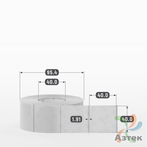 Этикетка самоклеящаяся с печатью 40х40 (рядов 1 по 1 000 шт) Прозрачный полипропилен в рулоне, втулка 40 мм (к) IQ code + Черная метка