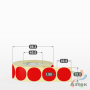 Этикетка 30х30 цветная (рядов 1 по 1000 шт) полуглянцевая, втулка 40 мм (к) цвет - Красный  круглая