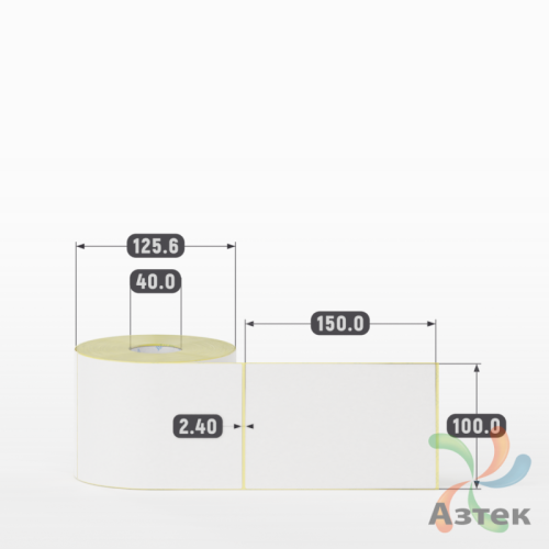 Этикетка самоклеящаяся 100х150 (рядов 1 по 500 шт) Termo ECO съемный клей в рулоне, втулка 40 мм (к) IQ code