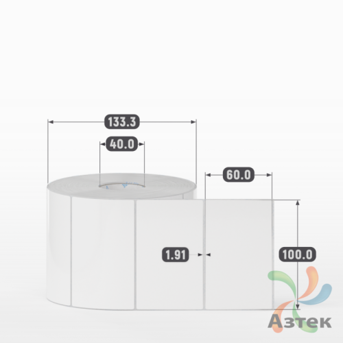 Этикетка самоклеящаяся 100х60 (рядов 1 по 1 500 шт) Полипропилен белый в рулоне, втулка 40 мм (к) IQ code 	