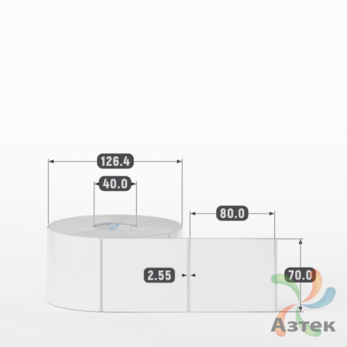 Этикетка самоклеящаяся 70х80 (рядов 1 по 1 000 шт) Полипропилен белый в рулоне, втулка 40 мм (к) IQ code 	