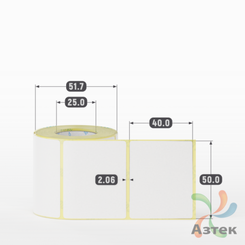 Термоэтикетка ТОП 50х40 (рядов 1 по 250 шт)  в рулоне, втулка 25 мм (к) IQ code