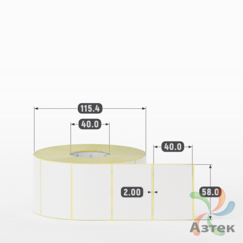 Термоэтикетка 58х40 (рядов 1 по 1500 шт) Termo TOP, втулка 40 мм (к) IQ code (подходит для Вайлдберриз)