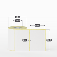 Термоэтикетка ЭКО 58х40 (рядов 1 по 240 шт) в рулоне, втулка 25 мм (к) IQ code