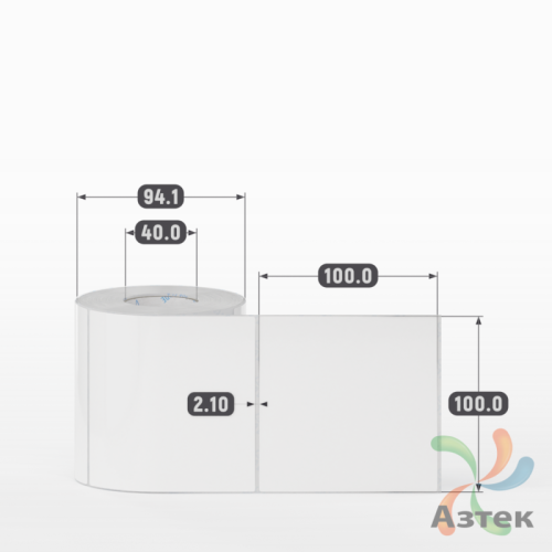 Этикетка самоклеящаяся 100х100 (рядов 1 по 400 шт) Полипропилен белый в рулоне, втулка 40 мм (к) IQ code 	