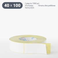 Термоэтикетка ЭКО 40х100 (рядов 1 по 1 000 шт)  в рулоне, втулка 76 мм (к) IQ code