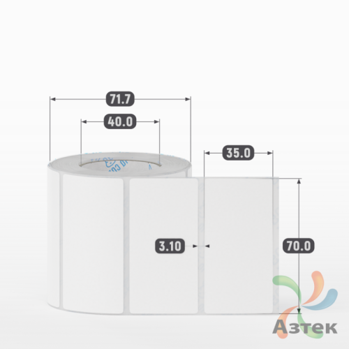 Этикетка самоклеящаяся 70х35 (рядов 1 по 500 шт) Transfer Vellum в рулоне, втулка 40 мм (к) IQ code 