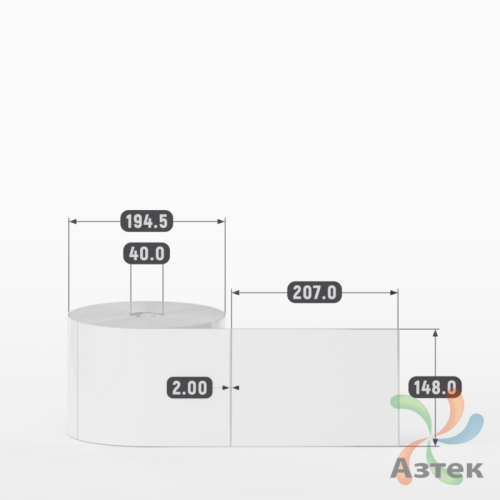 Этикетка самоклеящаяся 148х207 (рядов 1 по 1 000 шт) Полипропилен белый в рулоне, втулка 40 мм (к) IQ code 	