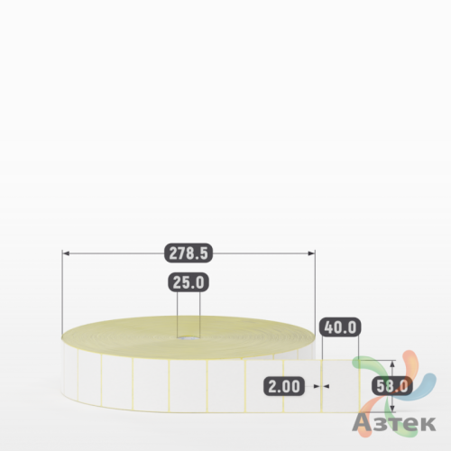 Термоэтикетка 58х40 (рядов 1 по 10000 шт) Termo TOP, втулка 25 мм (к) IQ code (подходит для Вайлдберриз)