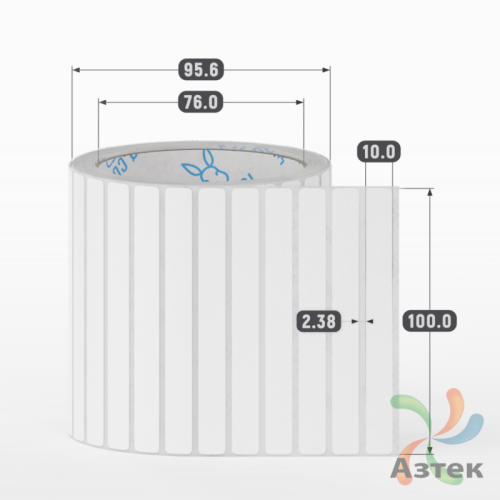 Этикетка самоклеящаяся 100х10 (рядов 1 по 1 600 шт) Transfer Vellum в рулоне, втулка 76 мм (к) IQ code 
