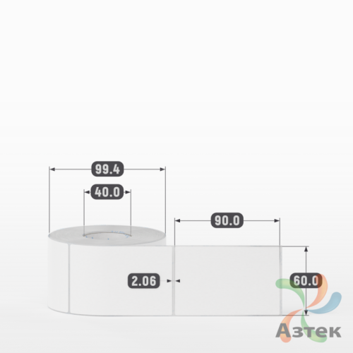 Этикетка самоклеящаяся 60х90 (рядов 1 по 500 шт) Полипропилен матовый в рулоне, втулка 40 мм (к) IQ code