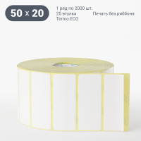 Термоэтикетка ЭКО 50х20 (рядов 1 по 2 000 шт)  в рулоне, втулка 25 мм (к) IQ code