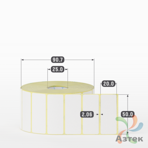 Термоэтикетка ЭКО 50х20 (рядов 1 по 2 000 шт)  в рулоне, втулка 25 мм (к) IQ code