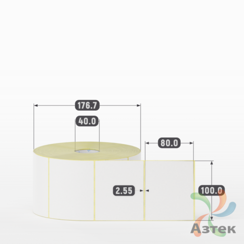 Термоэтикетка ЭКО 100х80 (рядов 1 по 2 000 шт)  в рулоне, втулка 40 мм (к) IQ code