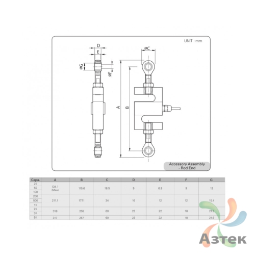 Аксессуар SBA (50-100 кг.) М6*1,0 CAS