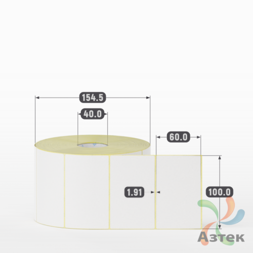 Термоэтикетка ЭКО 100х60 (рядов 1 по 2 000 шт)  в рулоне, втулка 40 мм (к) IQ code