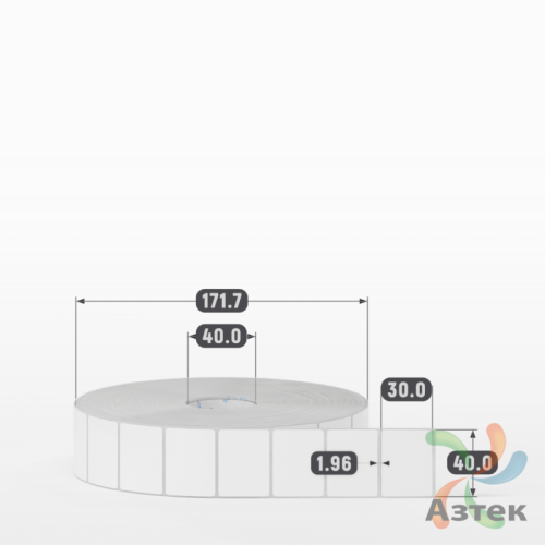 Этикетка самоклеящаяся 40х30 (рядов 1 по 5 000 шт) Полипропилен белый в рулоне, втулка 40 мм (к) IQ code 	