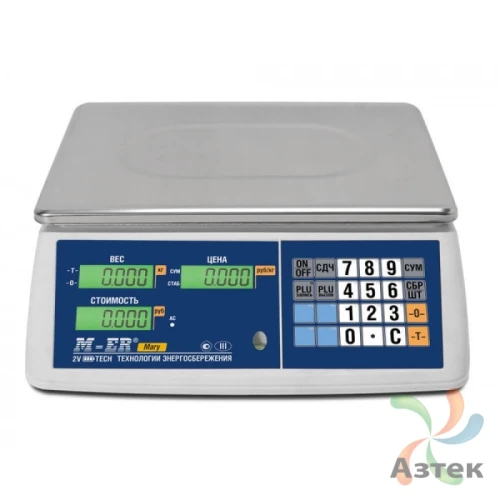 Весы Mertech M-ER 223 AC-32.5 настольные торговые до 32 кг, нержавеющая сталь