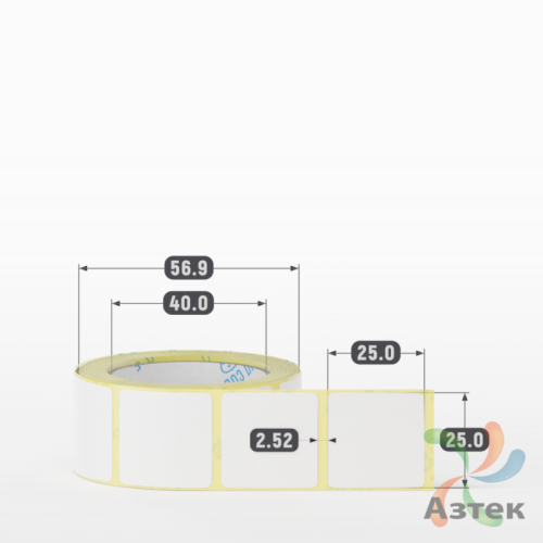 Термоэтикетка ЭКО 25х25 (рядов 1 по 300 шт)  в рулоне, втулка 40 мм (к) IQ code