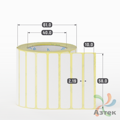 Термоэтикетка ТОП 58х10 (рядов 1 по 1 000 шт)  в рулоне, втулка 40 мм (к) IQ code