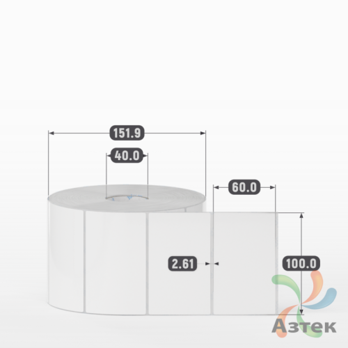 Этикетка самоклеящаяся 100х60 (рядов 1 по 2 000 шт) Полипропилен белый в рулоне, втулка 40 мм (к) IQ code 	